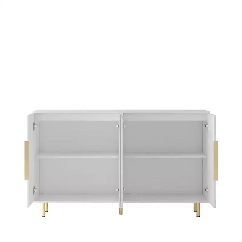 Credenza Moderna con Ante Scanalate e Ripiani Regolabili, Buffet Grande, Madia, Mobile Contenitore, Tavolo Consolle