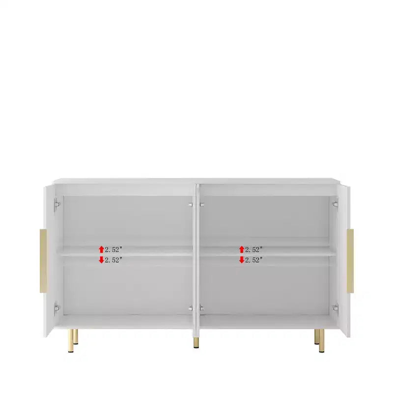 Credenza Moderna con Ante Scanalate e Ripiani Regolabili, Buffet Grande, Madia, Mobile Contenitore, Tavolo Consolle