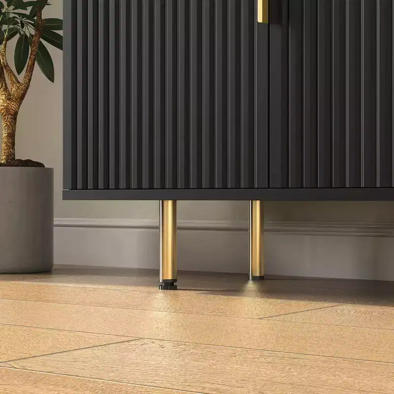 Credenza Moderna con Ante Scanalate e Ripiani Regolabili, Buffet Grande, Madia, Mobile Contenitore, Tavolo Consolle