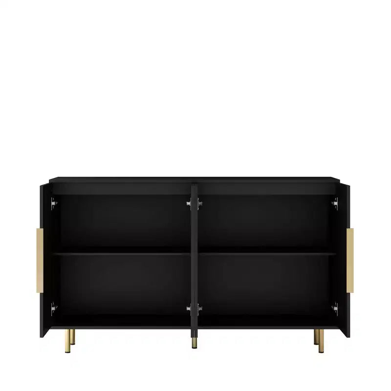 Credenza Moderna con Ante Scanalate e Ripiani Regolabili, Buffet Grande, Madia, Mobile Contenitore, Tavolo Consolle