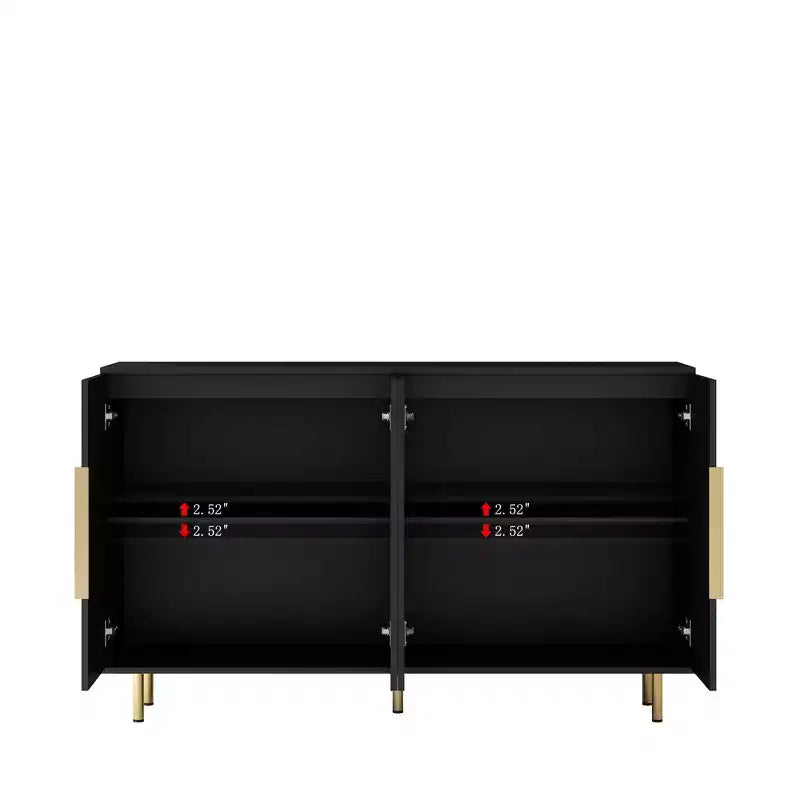 Credenza Moderna con Ante Scanalate e Ripiani Regolabili, Buffet Grande, Madia, Mobile Contenitore, Tavolo Consolle