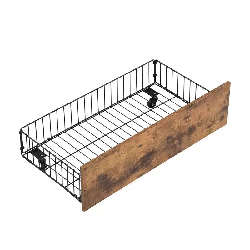 Letto a Castello in Metallo Twin XL su Twin XL con 2 Cassetti Contenitore, Scala e Sponde di Sicurezza, Nero/Argento