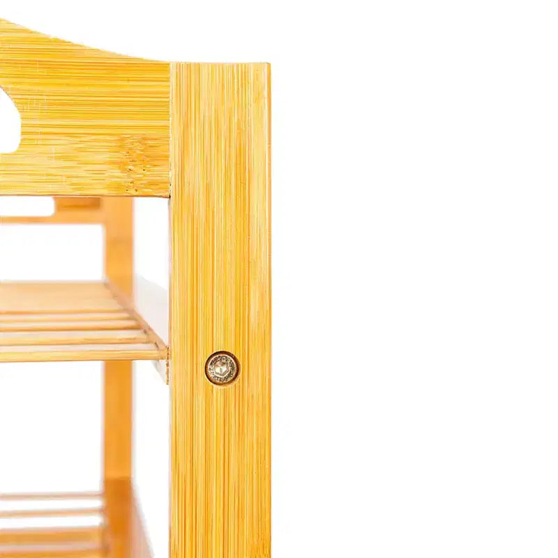 Scarpiera in bambù a 4 ripiani a 12 stecche, colore legno