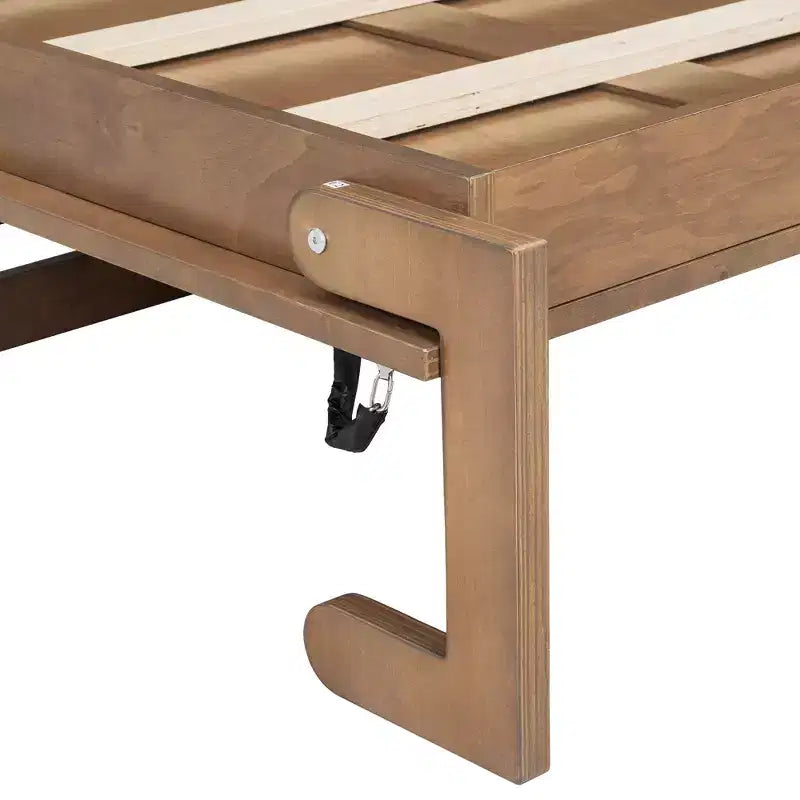 Letto a scomparsa singolo con mensole portaoggetti, letto a scomparsa singolo in legno con stazione di ricarica e cassetto, letto a cassettone pieghevole per camera degli ospiti