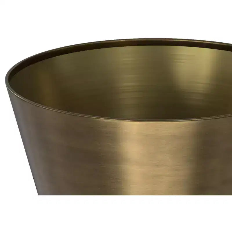 Tavolino Moderno Contemporaneo in Metallo Largo 35 cm, Bianco / Ottone Antico, Completamente Assemblato