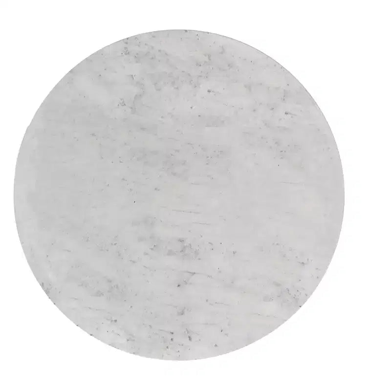 Tavolino Moderno Contemporaneo in Metallo Largo 35 cm, Bianco / Ottone Antico, Completamente Assemblato
