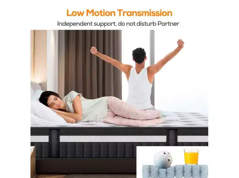 Materasso ibrido matrimoniale da 14 pollici in scatola, memory foam in gel, sonno rinfrescante, sensazione media, rivestimento traspirante, certificato CertiPUR-US