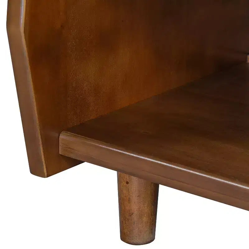 Comodino Moderno in Rattan con 1 Ripiano Aperto e 1 Cassetto