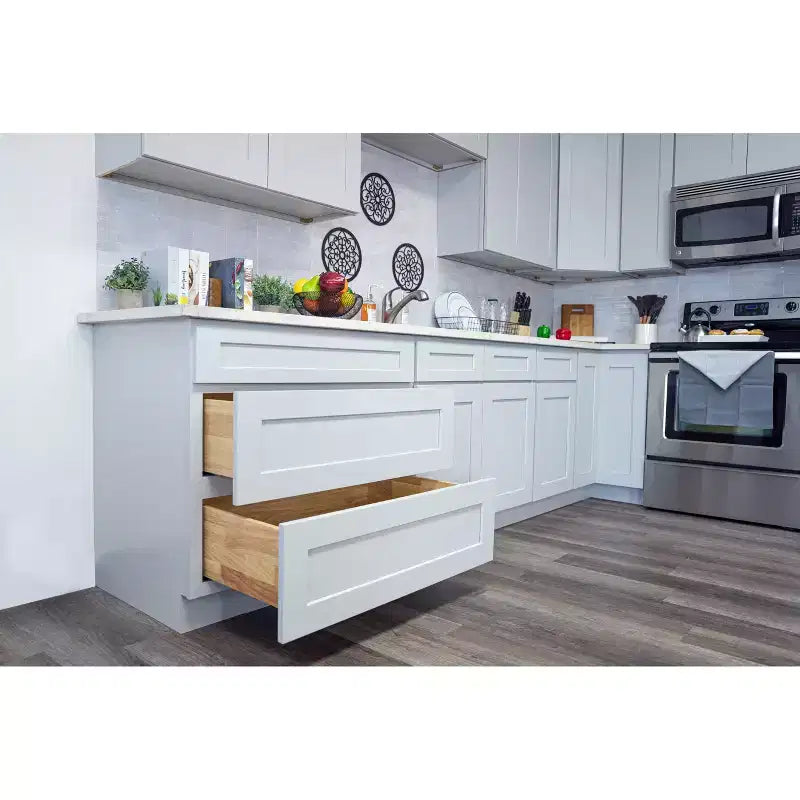 Base da Cucina Shaker 12 L x 42 A x 9 P, Telaio in Legno Massiccio, Vernice a Bassa Emissione di VOC a Base d'Acqua, RTA, Grigio Tortora