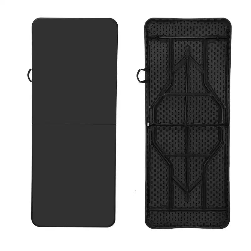 Tavolo Pieghevole 6 Piedi Rettangolare da Banchetto in HDPE Plastica Resistente per Interni Esterni con Gambe in Acciaio Bianco
